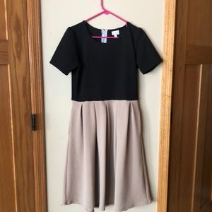 LulaRoe Amelia black and khaki dress
